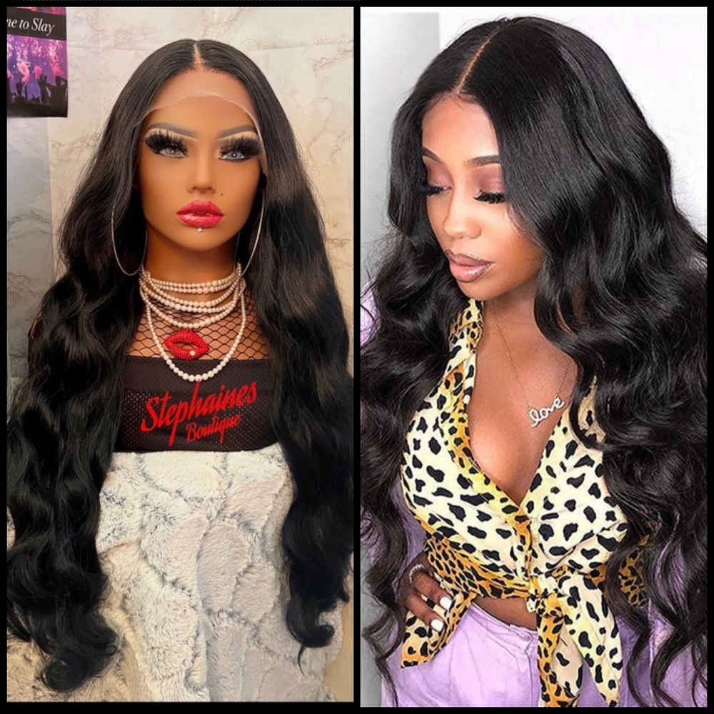 Human Hair Blended lace front wig